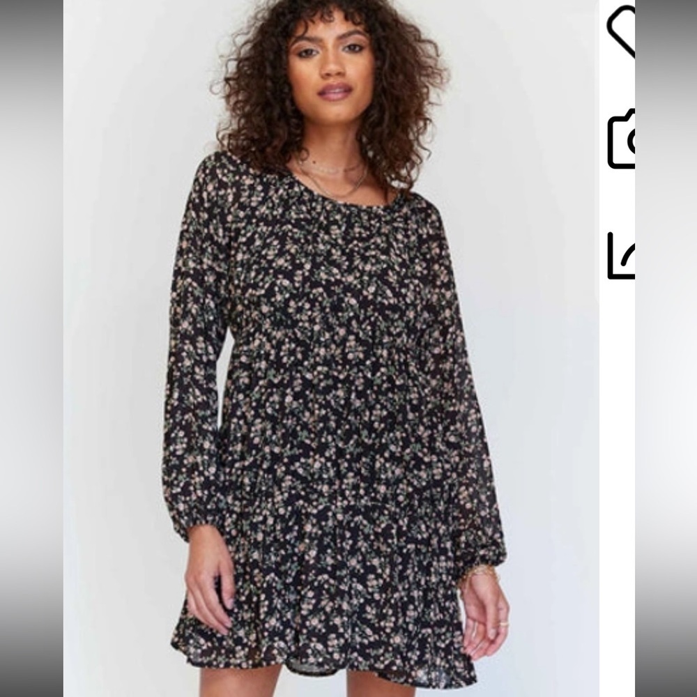 PRINCESS POLLY Polina Mini Dress In Black Floral size 0